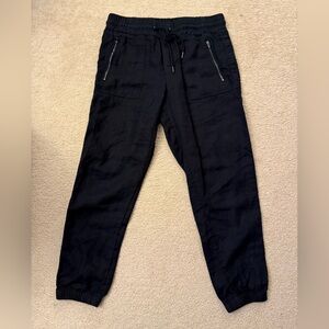 Athleta Cabo Linen Wide Leg Pant. Black. Size 8